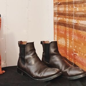 H&M Chelsea-style brown leather boots - relist:)
